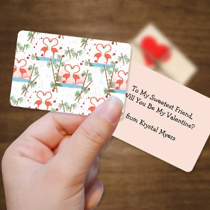 Sweet Pink Flamingos Valentine Childrens Cards