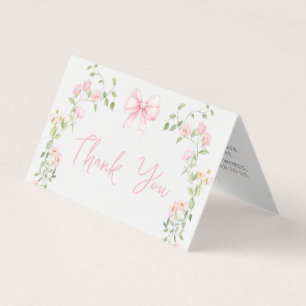 Sweet Pink Floral Baby Shower Foldable Thank You