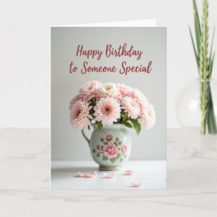 Sweet Pink Floral Birthday Card