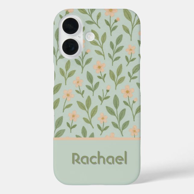 Sweet pink flowers monogram  Case-Mate iPhone case (Back)