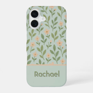 Sweet pink flowers monogram  iPhone 16 case