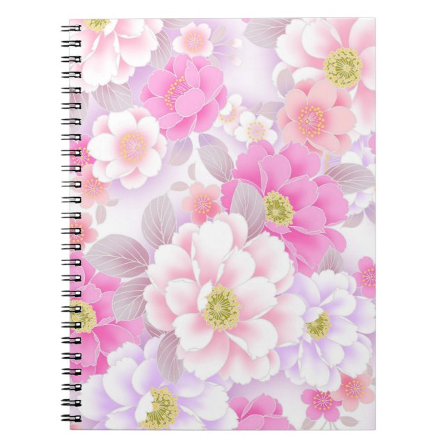 Sweet Pink Flowers Notebook (Front)