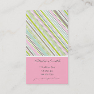 Sweet Pink Garden Stripes Fun Pattern Profile Card