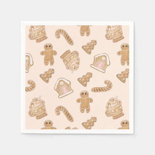 Sweet Pink Gingerbread Christmas pattern Napkin