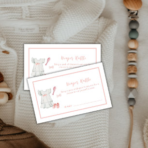 Sweet Pink Girl Outfit Diaper Raffle Baby Shower Enclosure Card