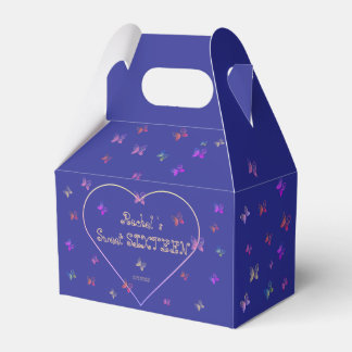 sweet Pink Heart Butterflies Sweet 16 Birthday Favour Box