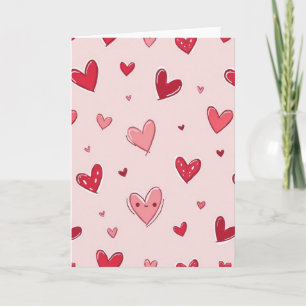 Sweet Pink Hearts Love Card