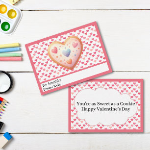Sweet Pink Hearts Mini Classroom Valentine's Day Card