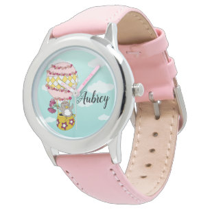 Sweet Pink Illustrated Boho Flower Princess Watch