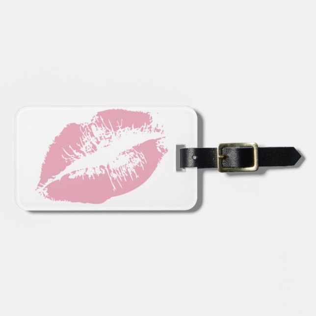Sweet Pink Lips Luggage Tag (Front Horizontal)