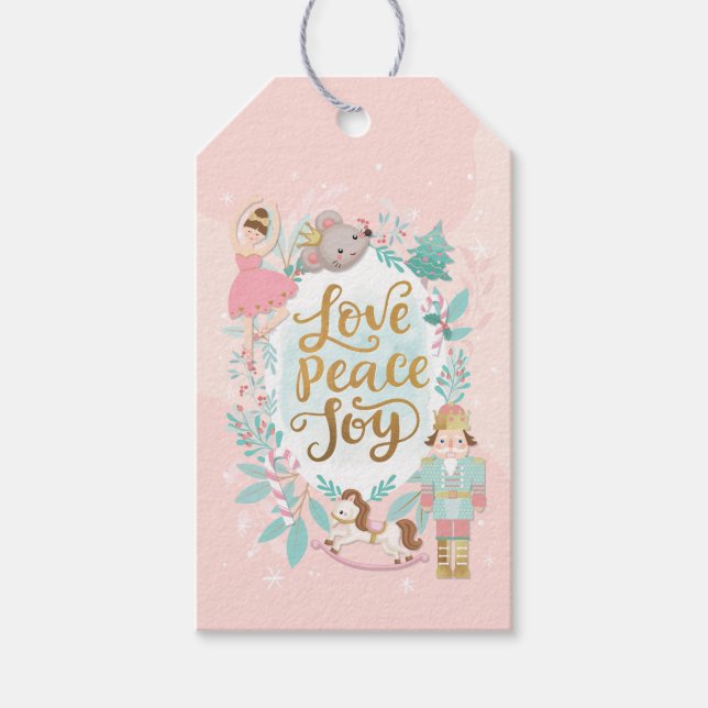 Sweet Pink Nutcracker Ballerina Gift Tag (Front)