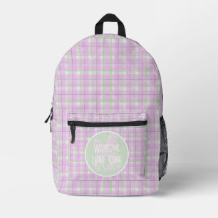 Sweet pink plaid and Bow diaper backpack