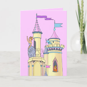 Sweet Pink Princess Castle - Greeting Card