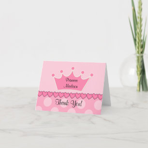 Sweet Pink Princess CrownThank You Note Thank You Card