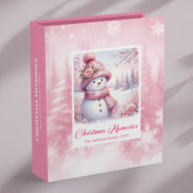 Sweet Pink Snowman Kids Gift Christmas Memory