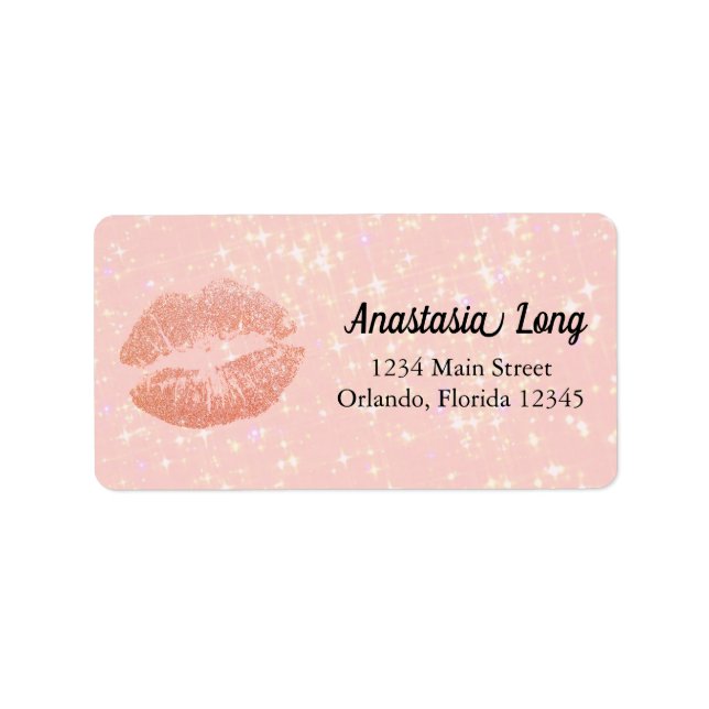 Sweet, Pink Sparkly Kiss Label (Front)