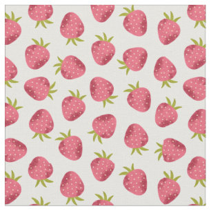 Sweet Pink Strawberry Seamless Pattern Fabric