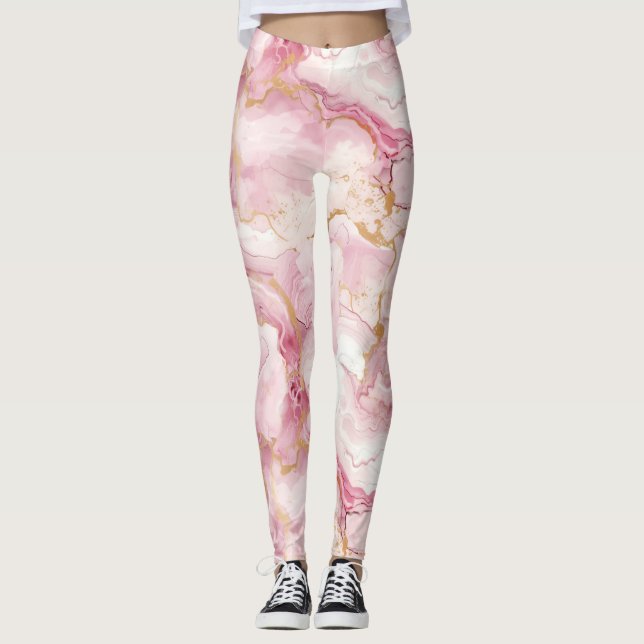 Sweet pink Taffy Candy Leggings (Front)