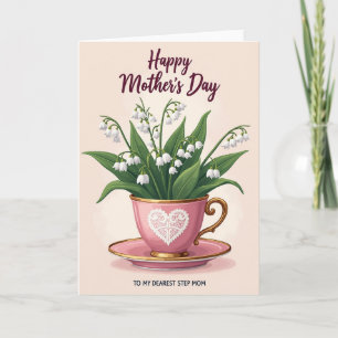 Sweet Pink Teacup Mothers Day Card