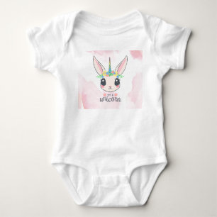Sweet Pink Unicorn  Baby Bodysuit