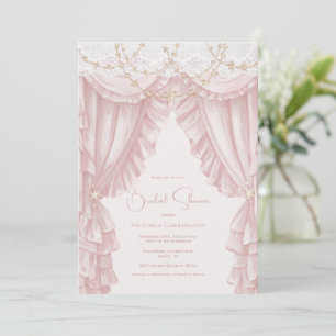 Sweet Pink Vintage Elegant Bridal Shower Invitation