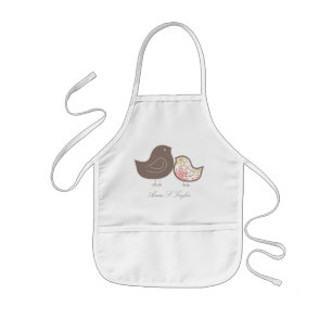 Sweet Pink Whimsical Damask Chicks Custom Apron