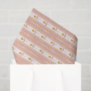 Sweet pinky flourish with stripes Elegant lines Tissue Paper