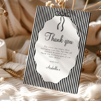 Sweet Pinstriped Black Bow Baby Shower Thank you