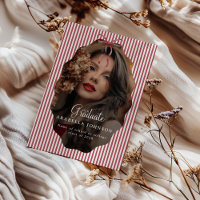 Sweet Pinstriped Red Bow Photo Graduation