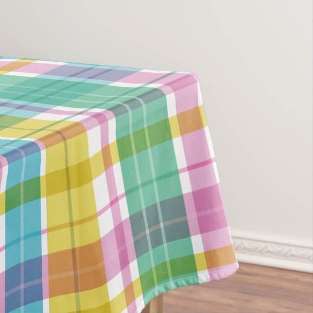 Sweet Plaid Pastel Muiticolors  Tablecloth (In Situ)