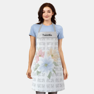 Sweet Poinsettia Floral Mother’s Day Gift Apron