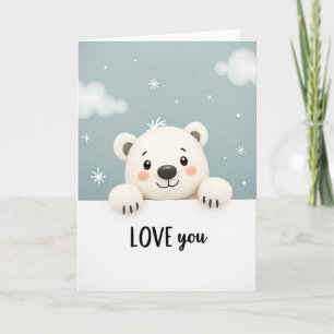Sweet Polar Bear I Love You Card