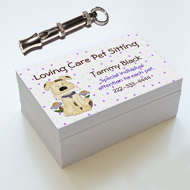 Sweet Polka Dot Pet Sitting Business Card (Creator Uploaded)
