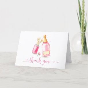 Sweet Poppin Champagne Beer Girl Baby Shower Thank You Card