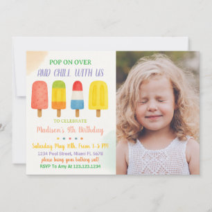 Sweet Popsicle Birthday Invitation for Kids