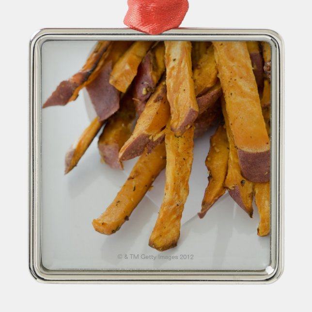 Sweet Potato fries in paper bag, close up, Metal Tree Decoration (Front)