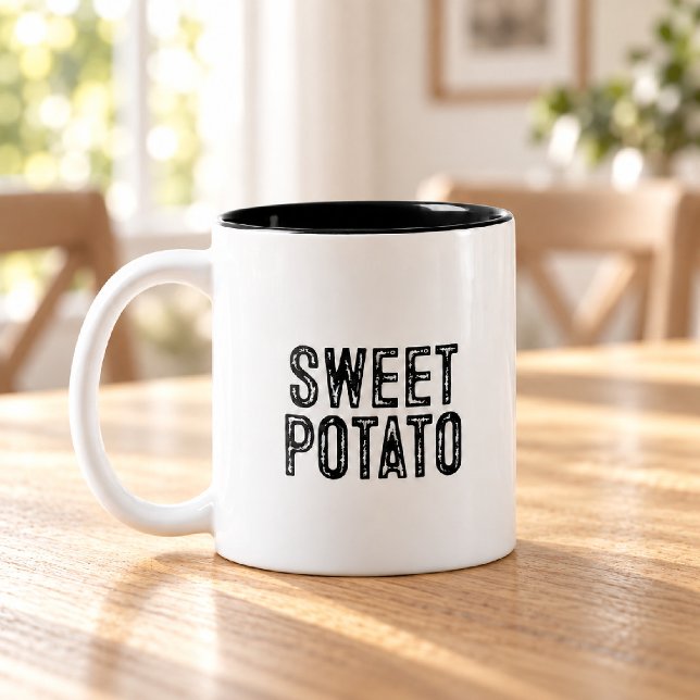 Sweet Potato Funny Saying For Coffee Lovers Two-Tone Coffee Mug (Creator Uploaded)