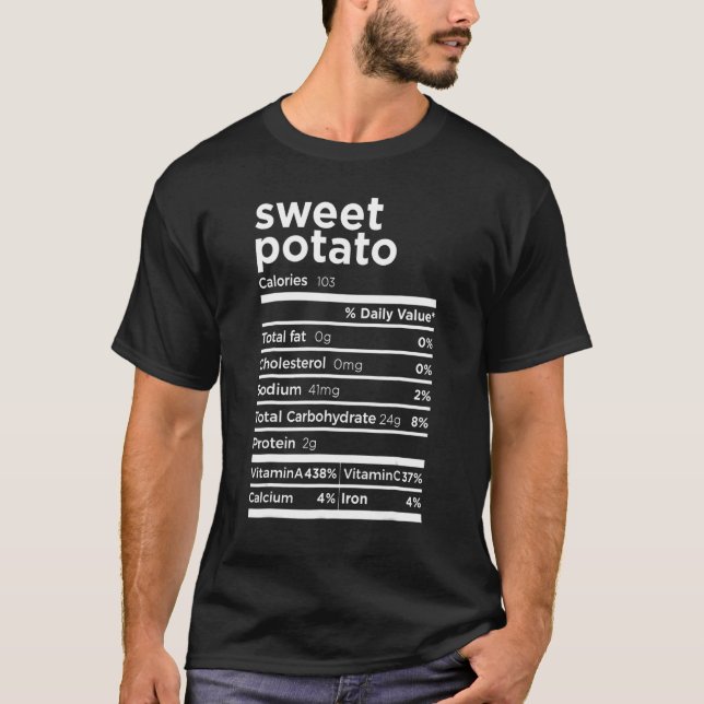 Sweet Potato Nutrition Facts Thanksgiving Costume T-Shirt (Front)