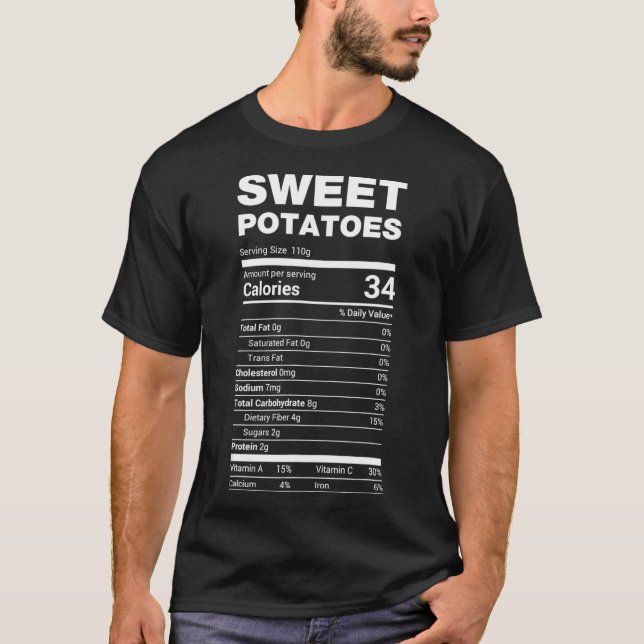 Sweet Potato Nutrition Funny Lazy Matching T-Shirt (Front)