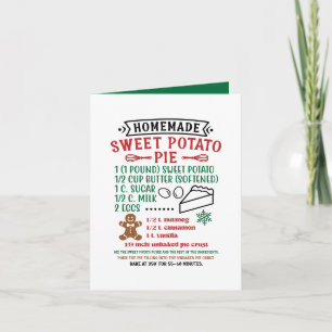 Sweet potato pie Christmas recipe customizable Holiday Card