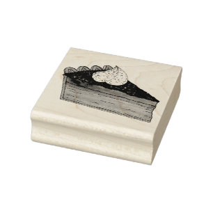 Sweet Potato Pie Slice Christmas Holiday Food Rubber Stamp