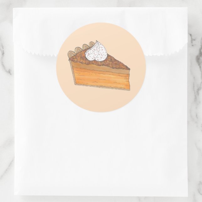 Sweet Potato Pie Slice Christmas Soul Food Dessert Classic Round Sticker (Bag)