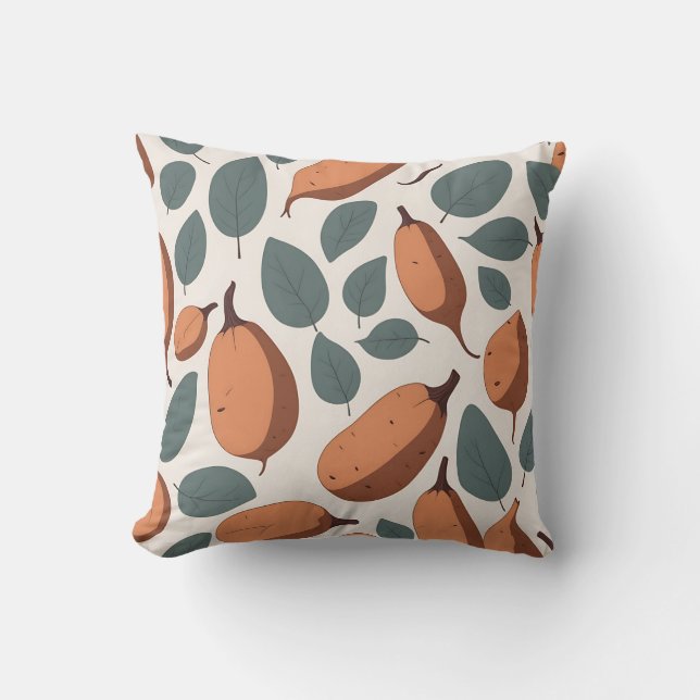 Sweet Potato Seamless Pattern Cushion (Front)