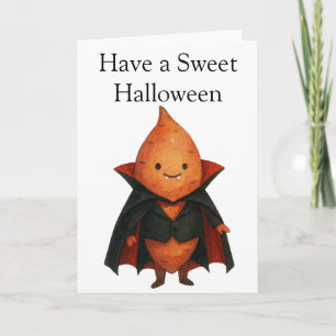 Sweet Potato Vampire Halloween Card