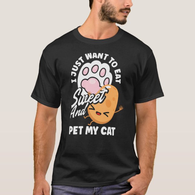 Sweet Potato Vegetable  Cat Owner T-Shirt (Front)