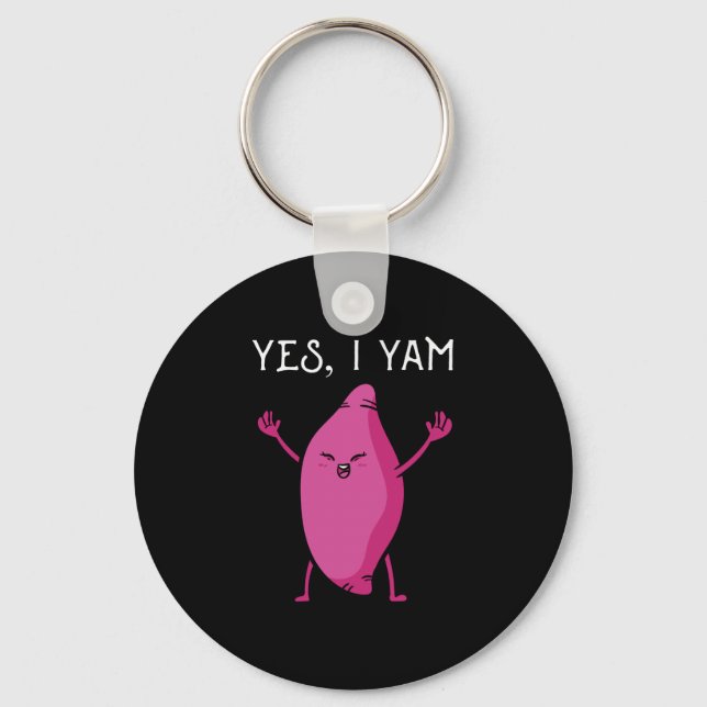 Sweet potato yam anniversary matching wedding key ring (Front)