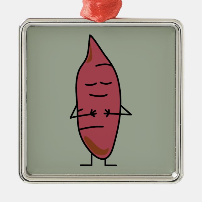 Sweet Potato Yam Yams Potatoes happybaked roasted Metal Tree Decoration (Front)