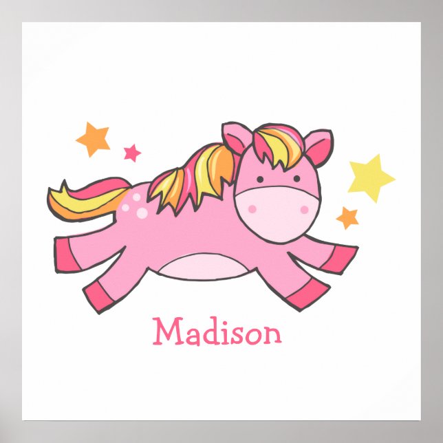 Sweet Prancing Pony Baby Nursery Poster (Front)