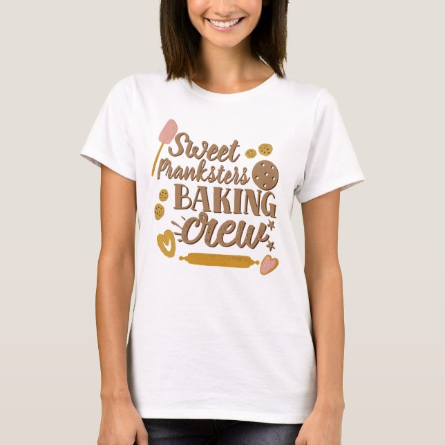 Sweet Pranksters Baking Crew Utensils Christmas T-Shirt (Front)