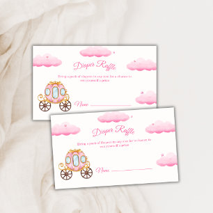 Sweet Princess Carriage Diaper Raffle Baby Shower Enclosure Card
